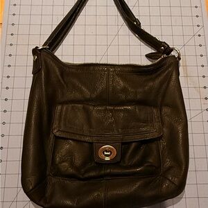 Coach Black Leather Shoulder Bag